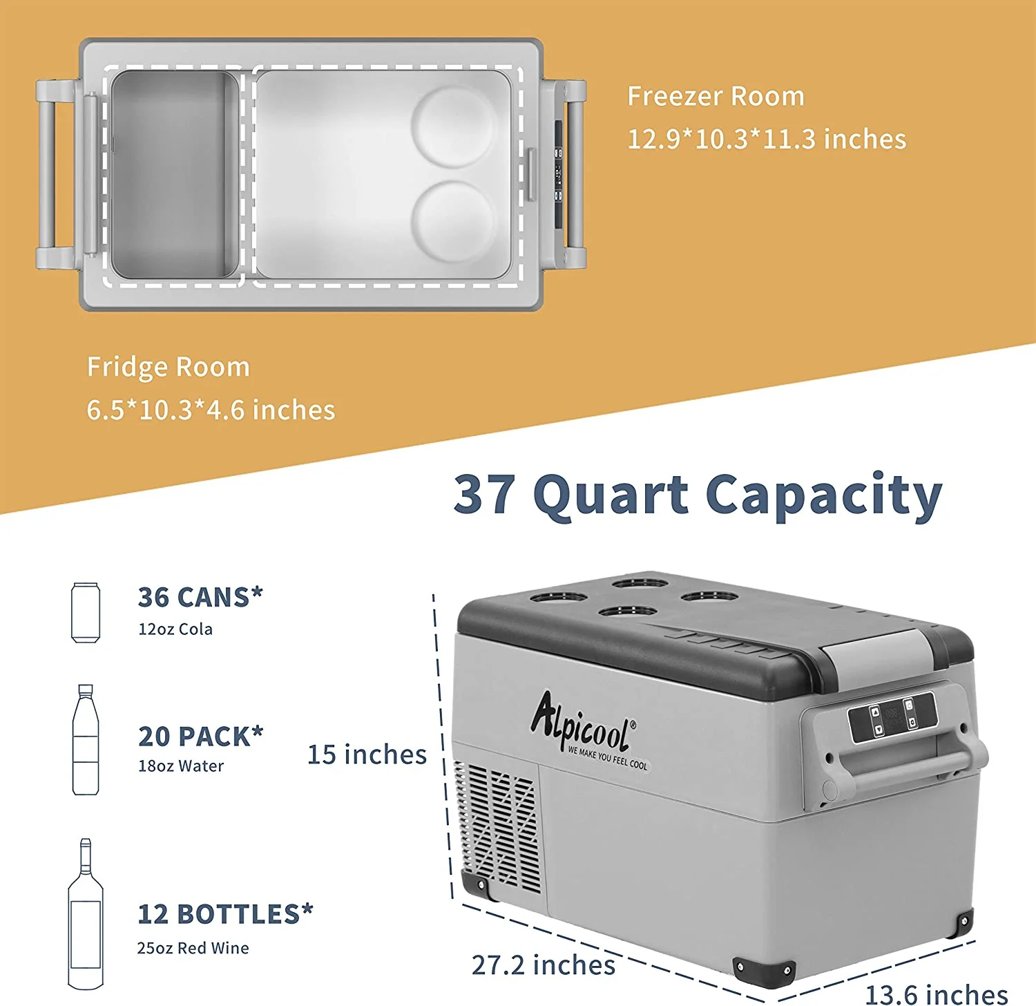 Alpicool CF35 Portable Dual Zone Car Fridge - Image 7