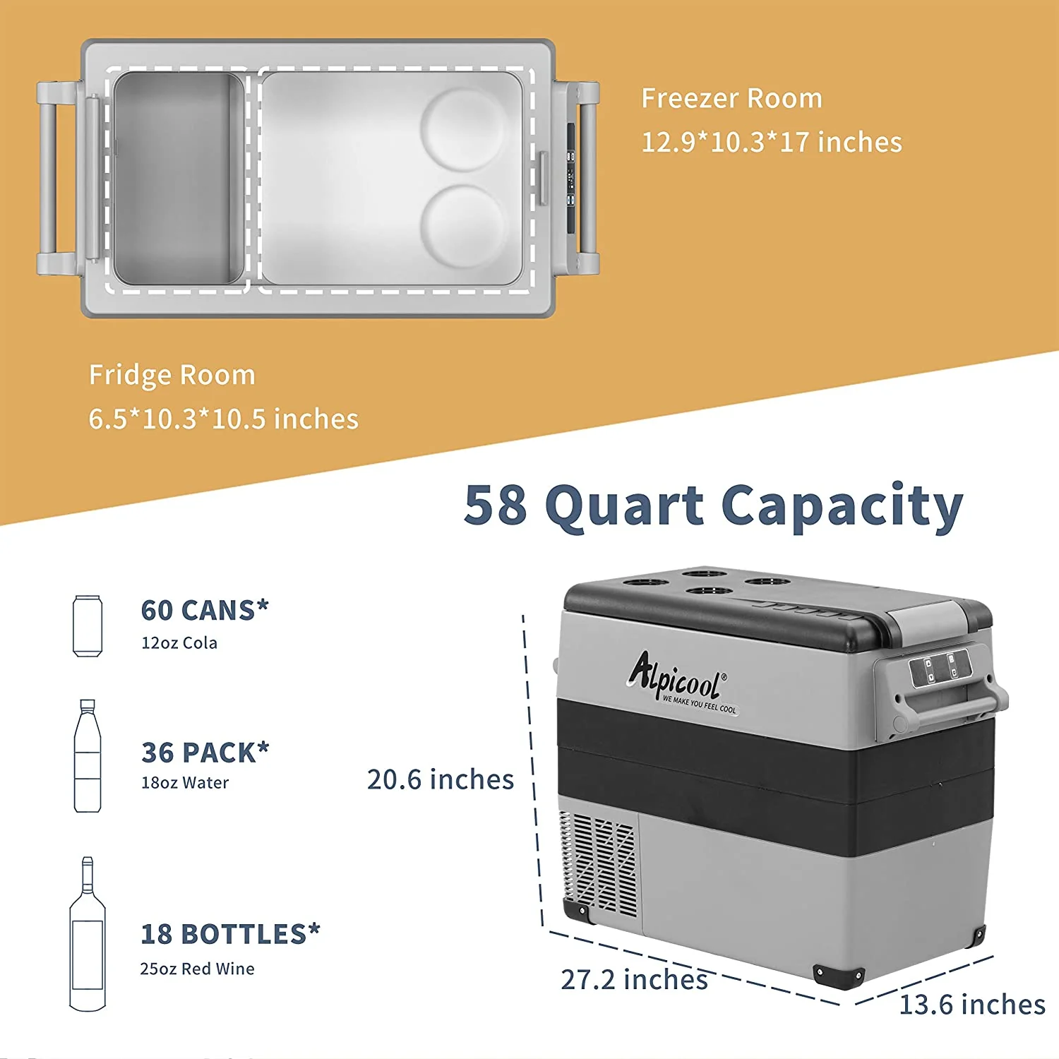 Alpicool CF55 Portable Dual Zone Car Fridge - Image 7