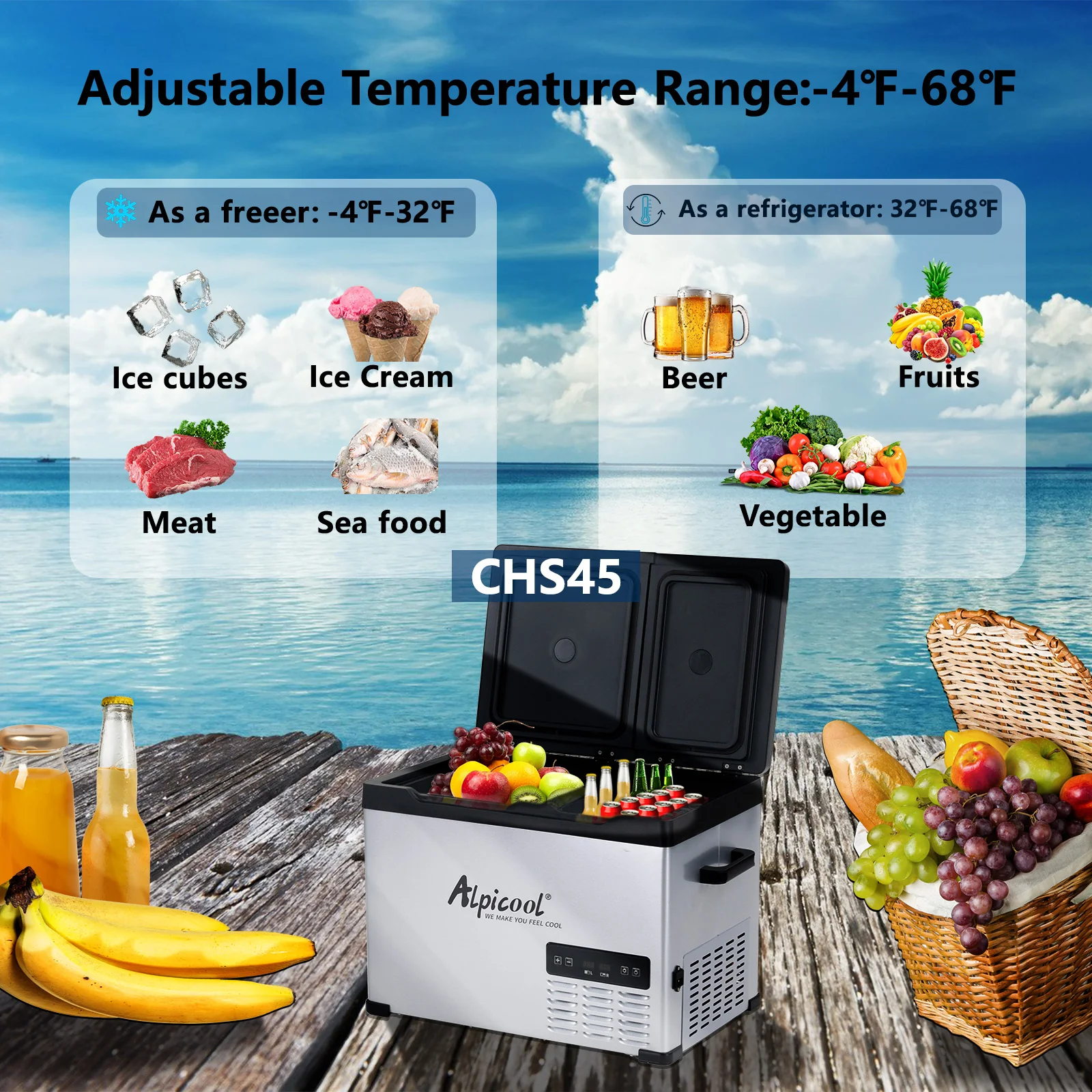 Alpicool CHS45 Dual Zone Camping Fridge Freezer - Image 4