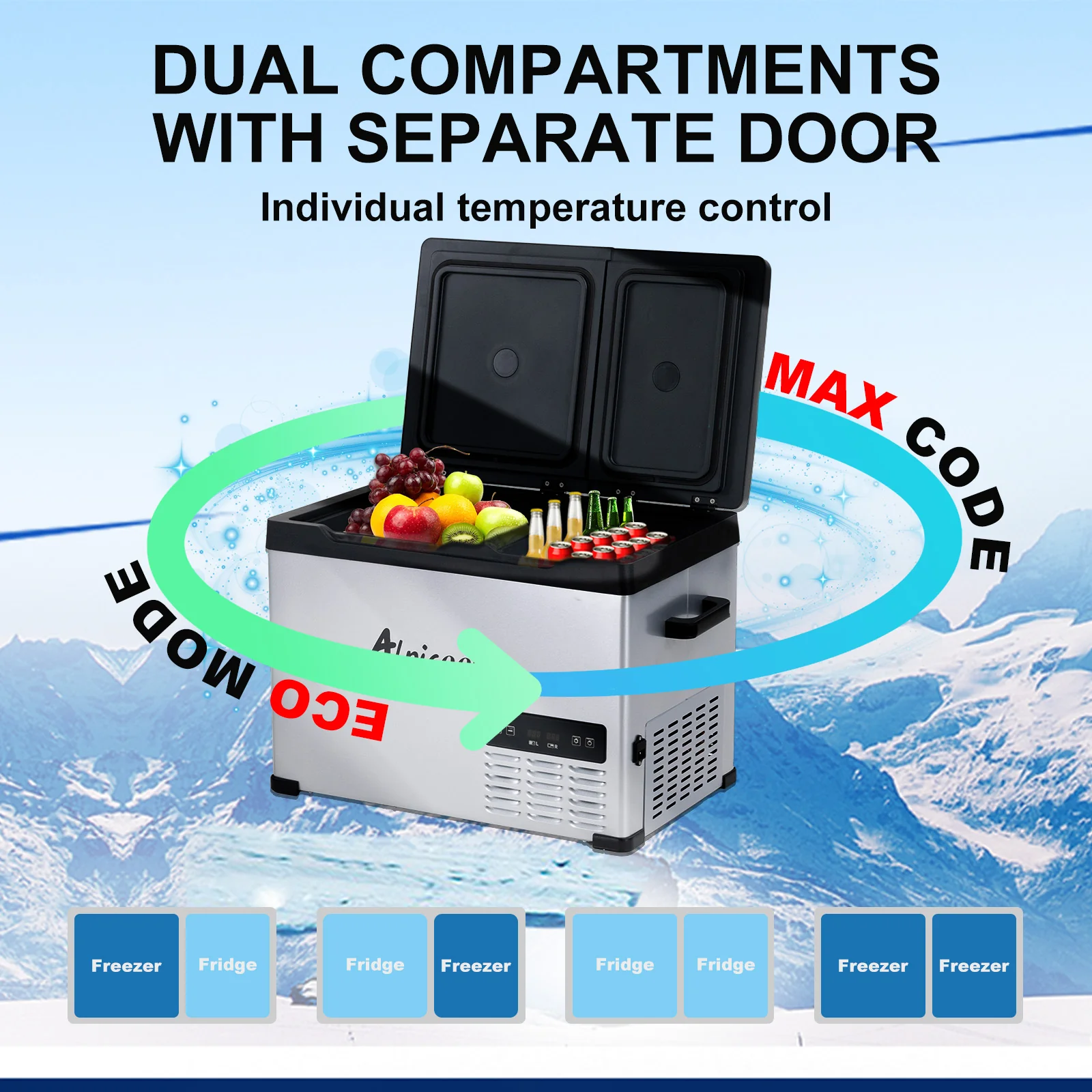 Alpicool CHS45 Dual Zone Camping Fridge Freezer - Image 5