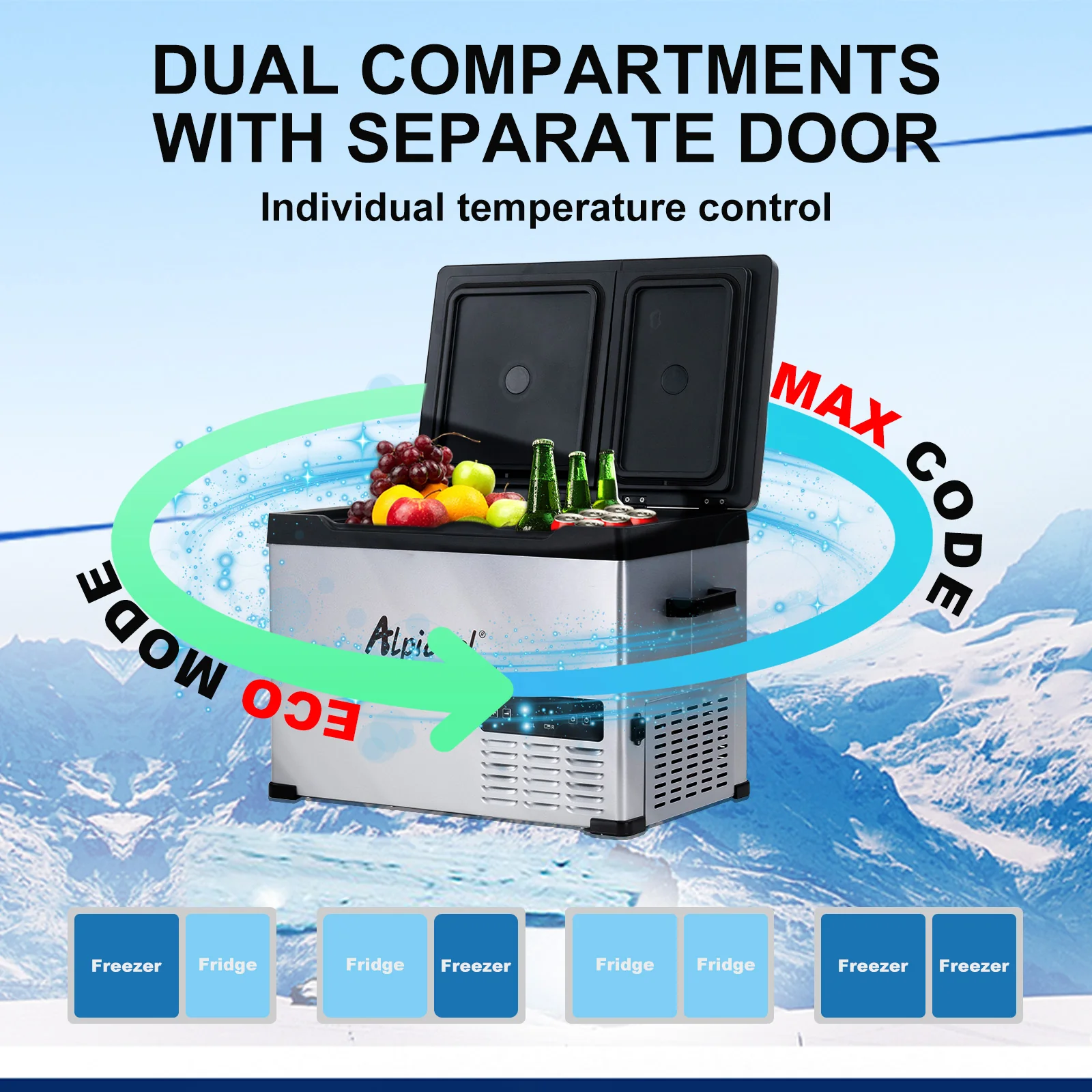 Alpicool CHS55 Dual Zone Car Fridge Freezer - Image 4