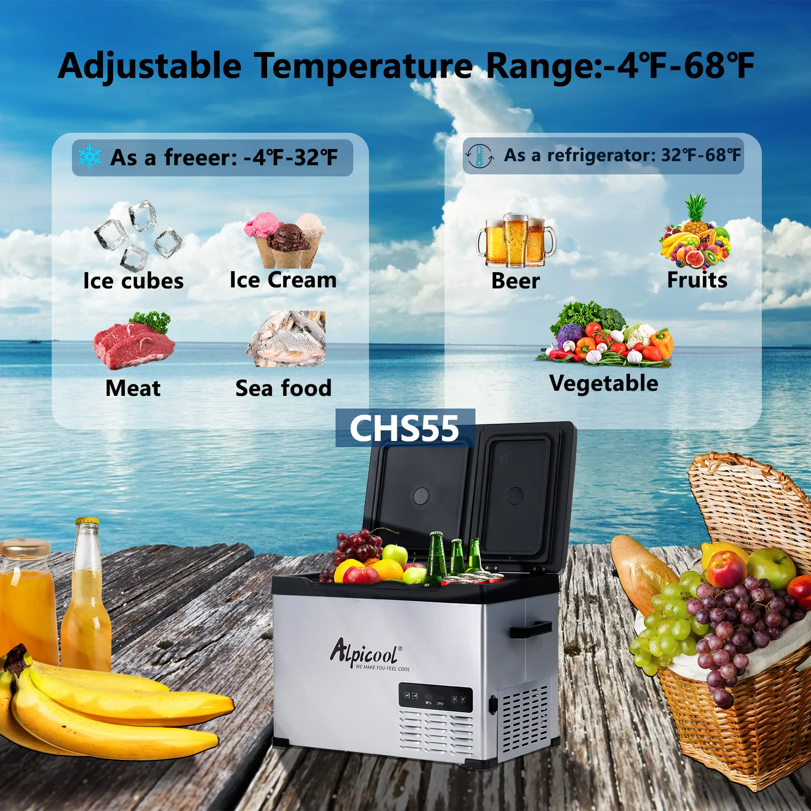 Alpicool CHS55 Dual Zone Car Fridge Freezer - Image 5