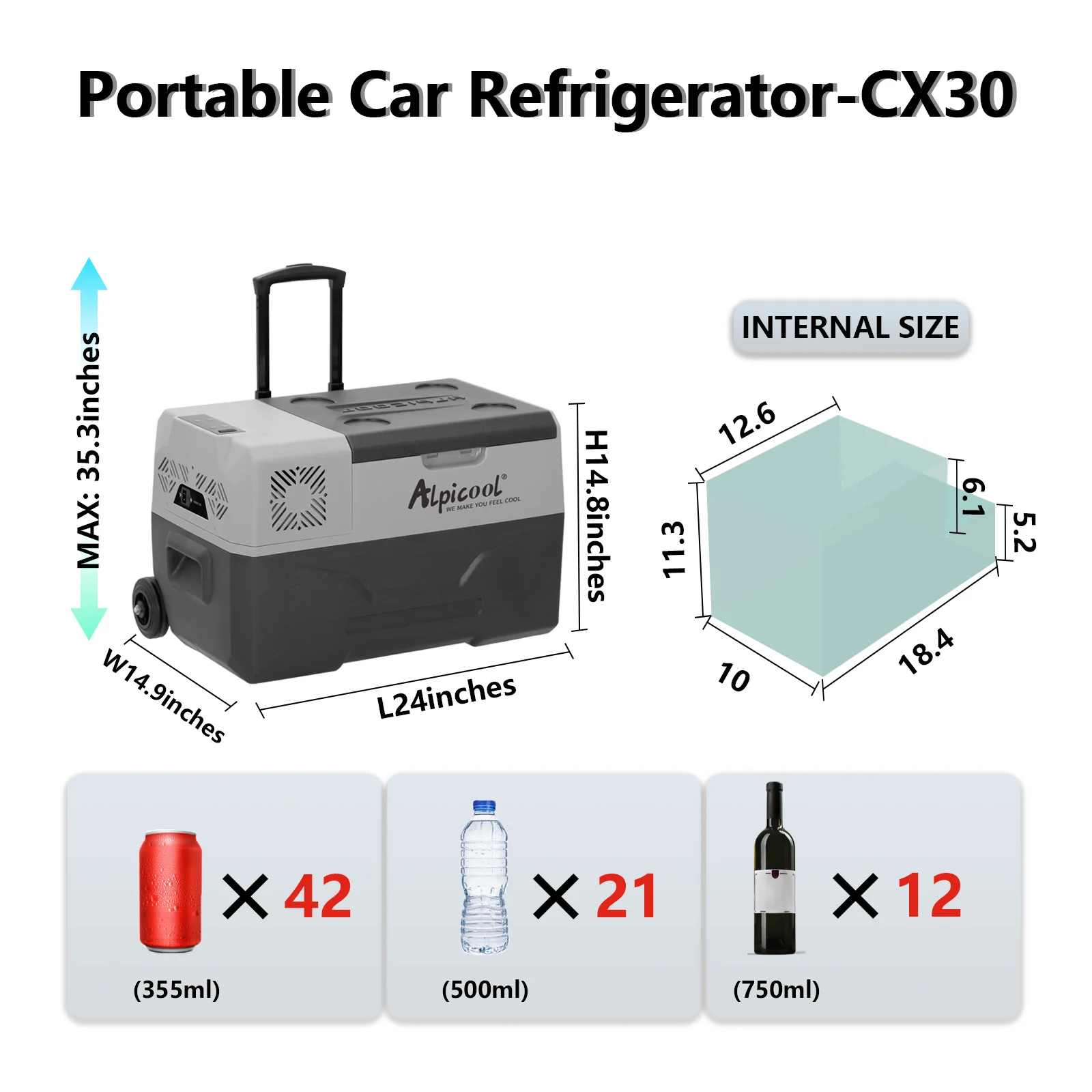 Alpicool CX30 Portable Car Fridge - Image 3