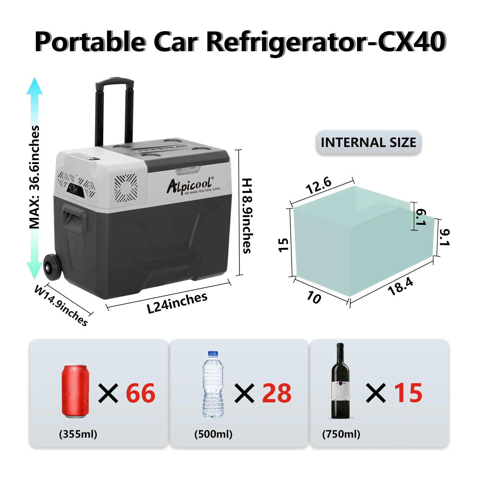 Alpicool CX40 Portable Car Fridge - Image 3