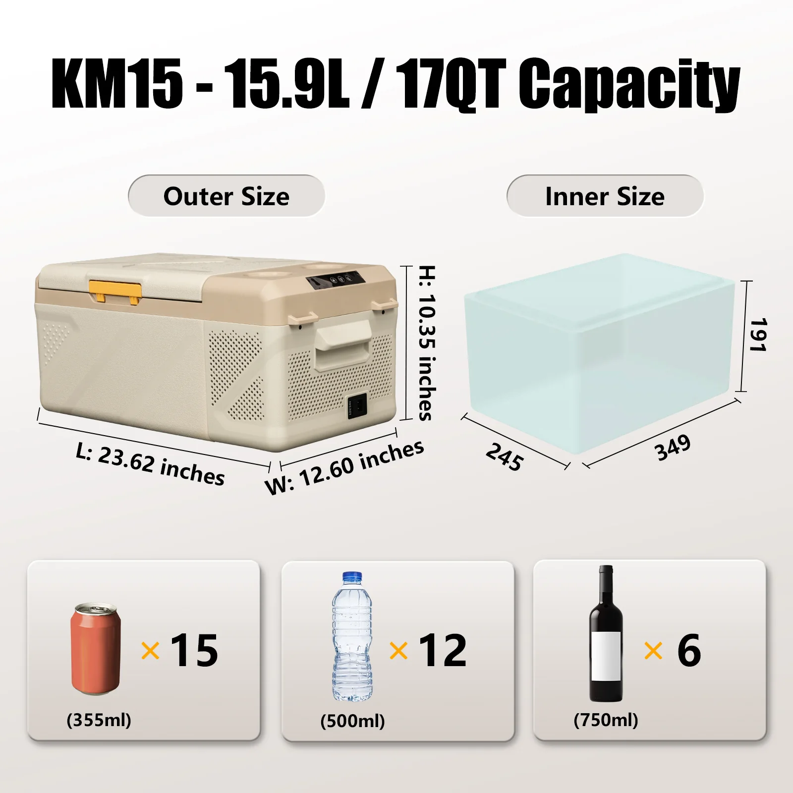 Alpicool KM15 Portable Car Fridge Freezer - Image 3