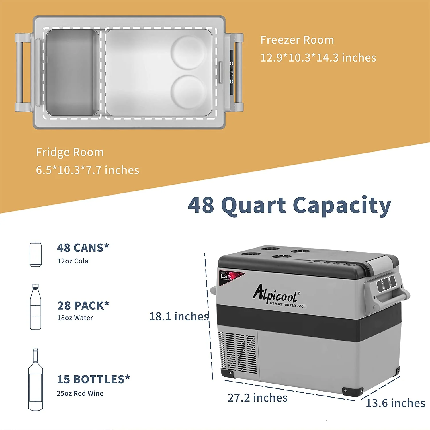 Alpicool LGCF45 Portable Dual Zone Car Fridge - Image 5