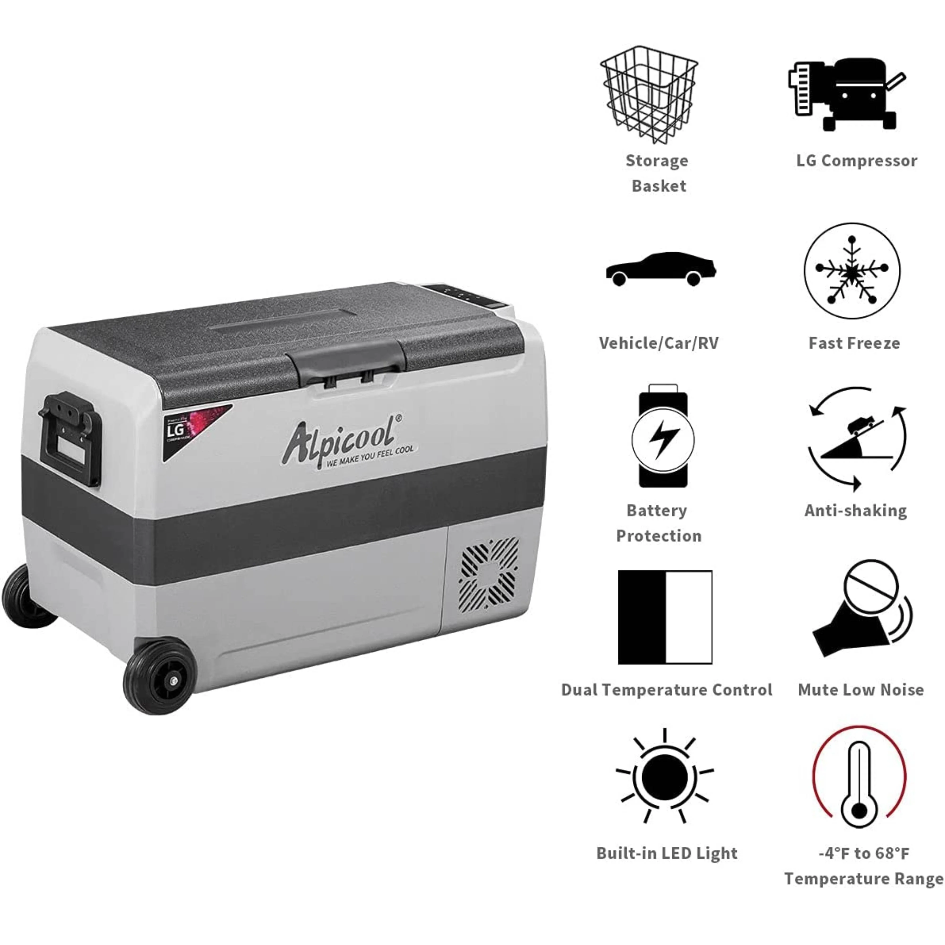 Alpicool LGT50 Flexible Dual Zone Portable Car Fridge - Image 3