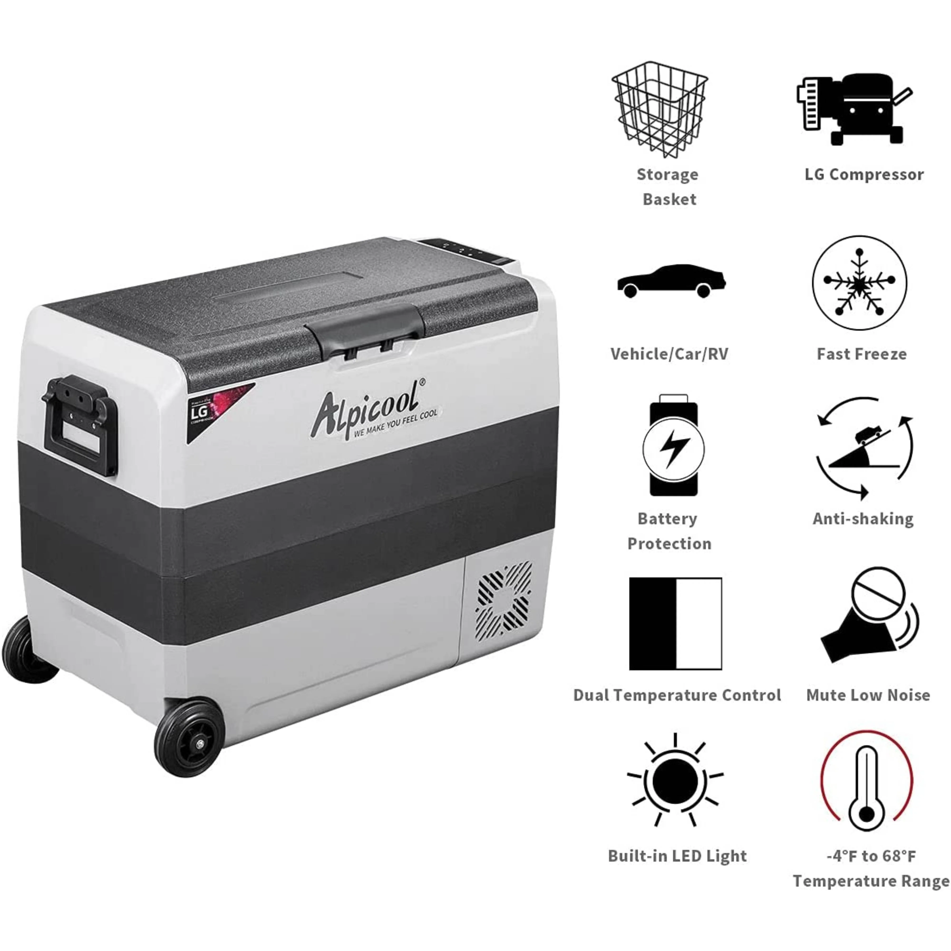 Alpicool LGT60 Flexible Dual Zone Portable Car Fridge - Image 3