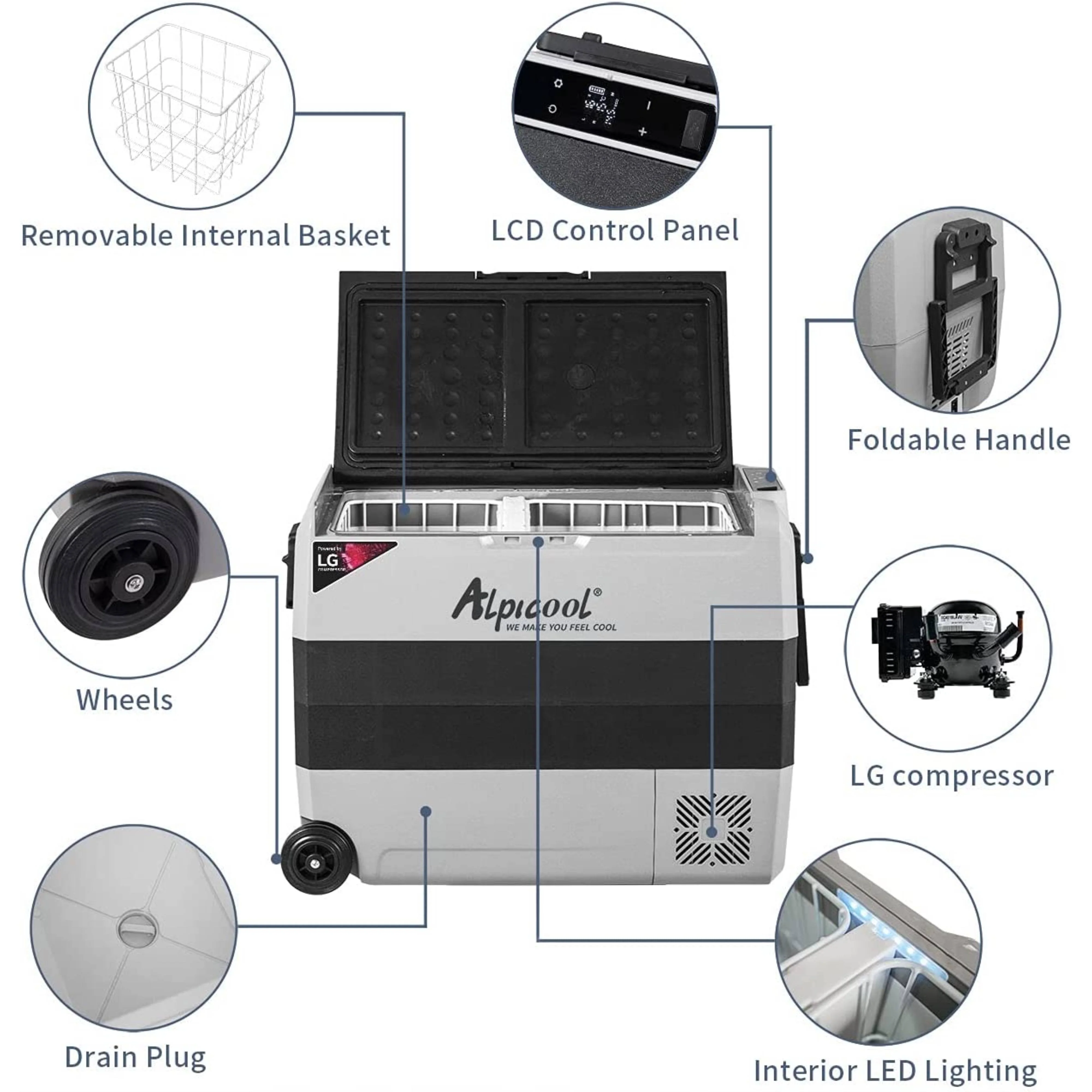 Alpicool LGT60 Flexible Dual Zone Portable Car Fridge - Image 6