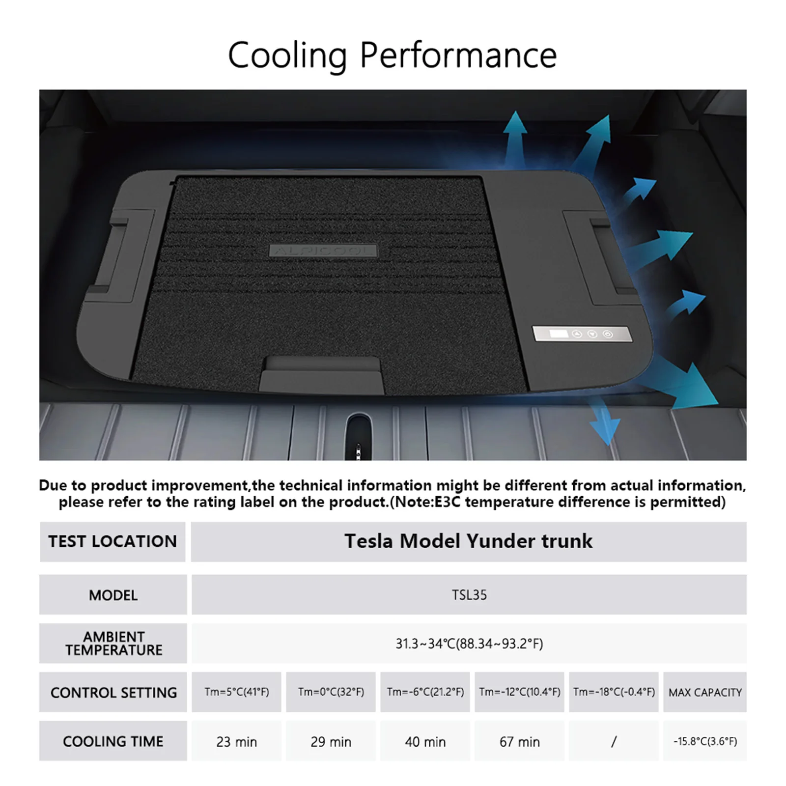 Alpicool TSL35 Car Fridge For Tesla Model Y - Image 6
