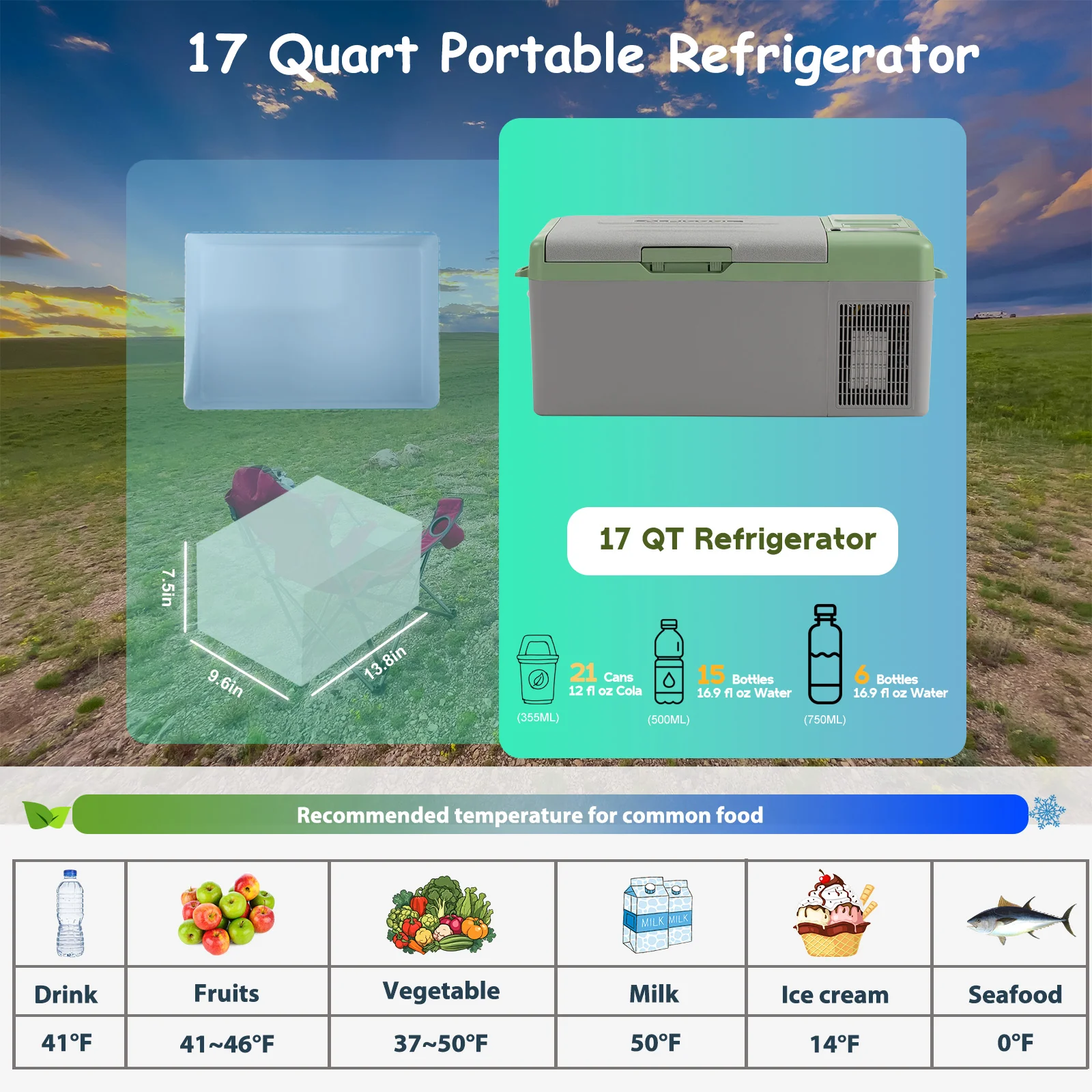 Alpicool Y15E Green Portable Car Fridge - Image 4