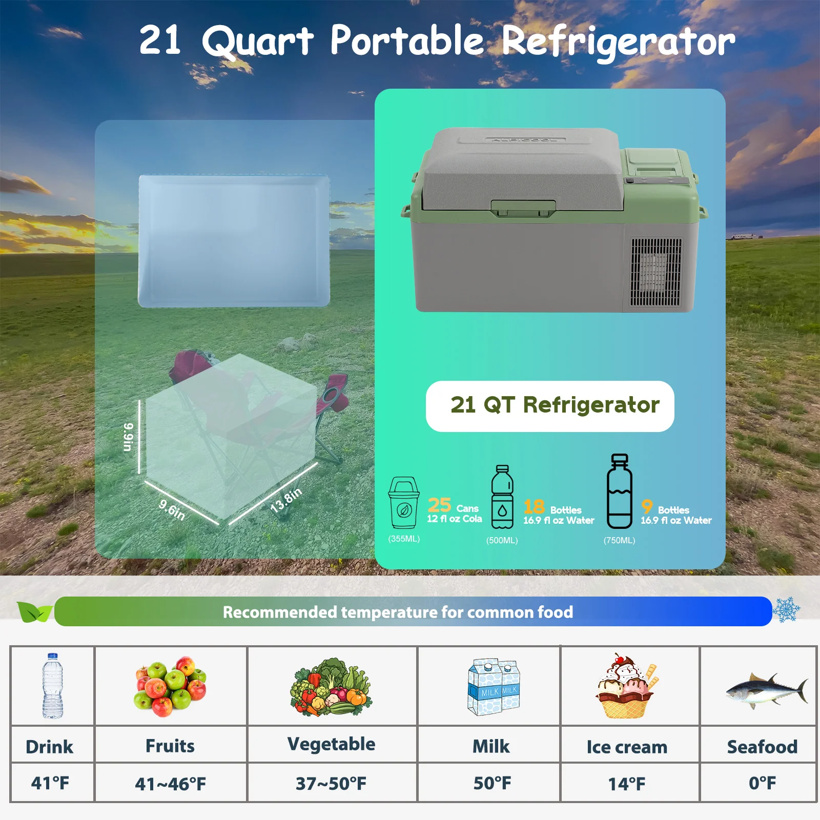 Alpicool Y19E Green Portable Car Fridge - Image 4